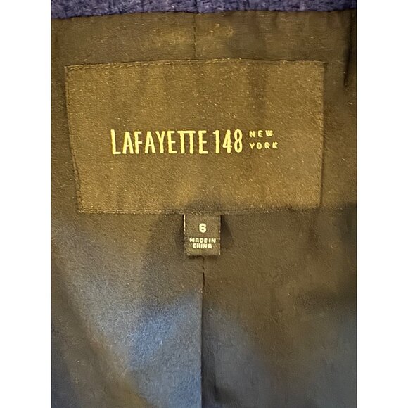 Lafayette 148 Jacket Women 6 Royal Blue Zipper Front Wool Blend Coat Luxury‎ - Picture 8 of 11